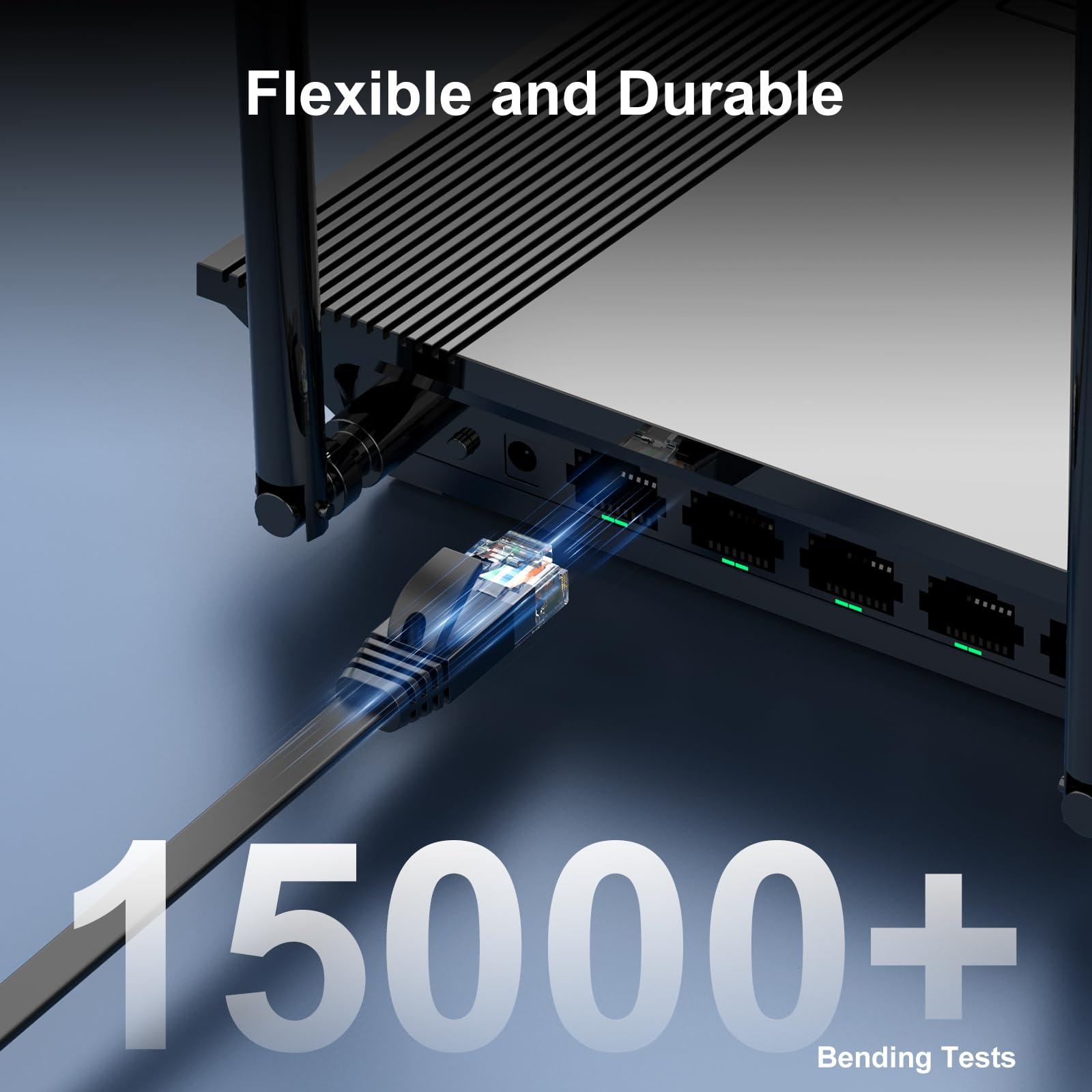 CableGeeker Cat 6 Ethernet Cable 5 ft (5 Pack)(at a Cat5e Price but Higher Bandwidth) Flat Internet Network Cable - Cat6 Ethernet Patch Cable Short - Cat6 Computer Cable for Cable Management