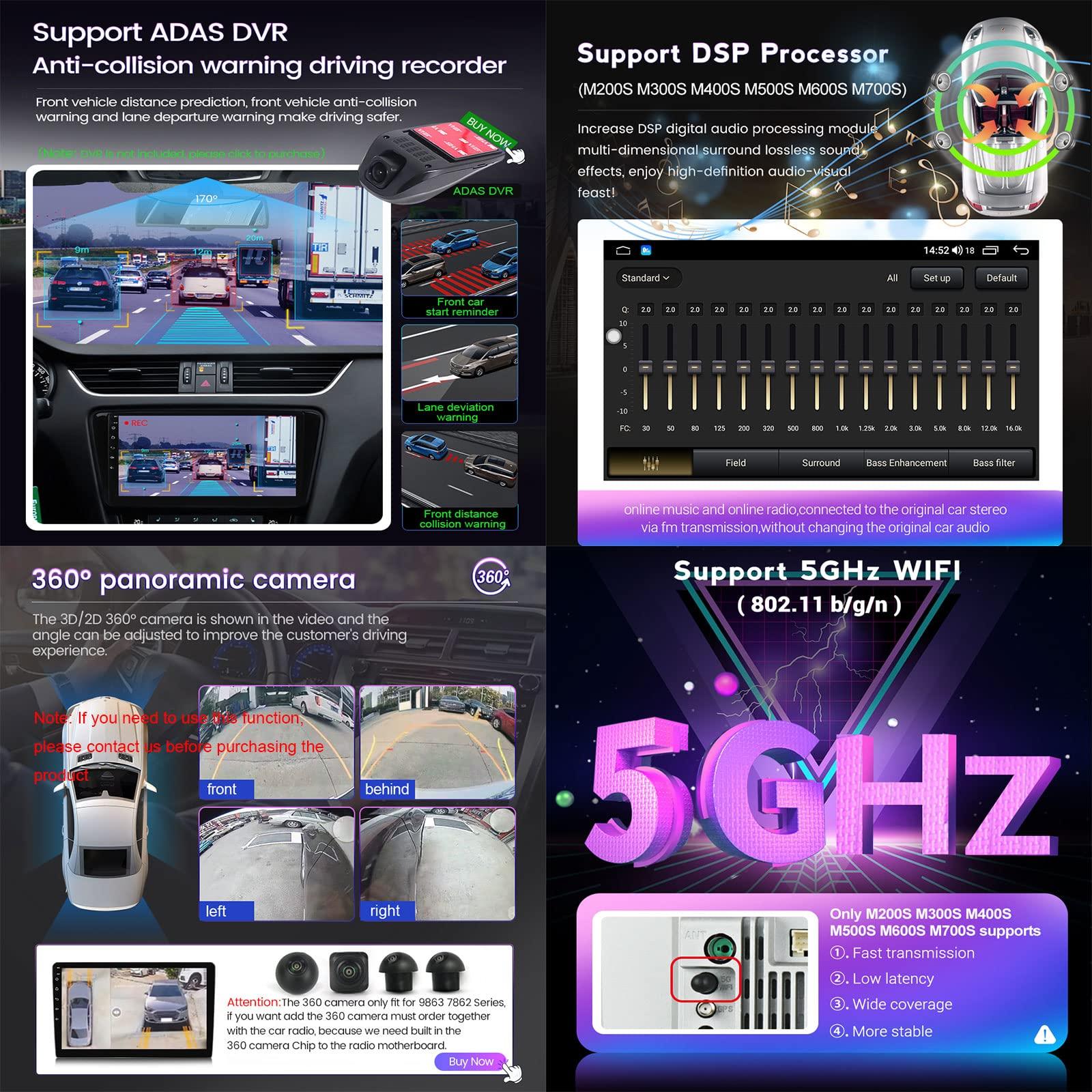 ZEARLY ZEARLY Double Din Car Stereo for Honda Odyssey 3 RL3 RL4 2003~2008 Compatible with Carplay, 9 Inch Touchscreen Car Stereo with Bluetooth MP5 Player, Backup Camera, Mirror Link, FM Car Radio,M600s