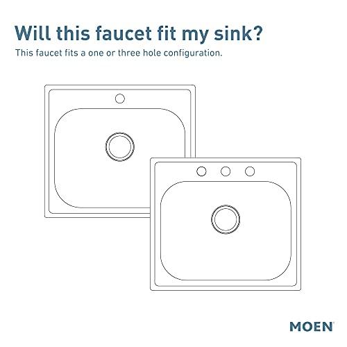 Moen Moen 7240ORB Belfield Traditional One Handle High Arc Kitchen Faucet with Optional Deckplate Included, Oil Rubbed Bronze