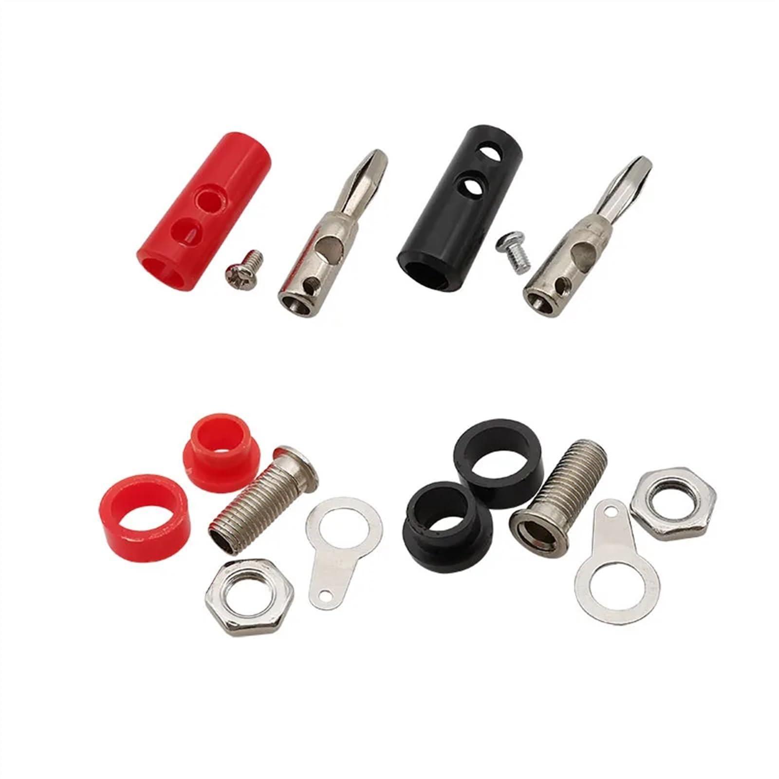 WUZDPRCJ 10Pair 4mm Banana Plug Socket Connector Red Black Male Female Binding Post Test Terminal Panel Mount Adapter Connectors