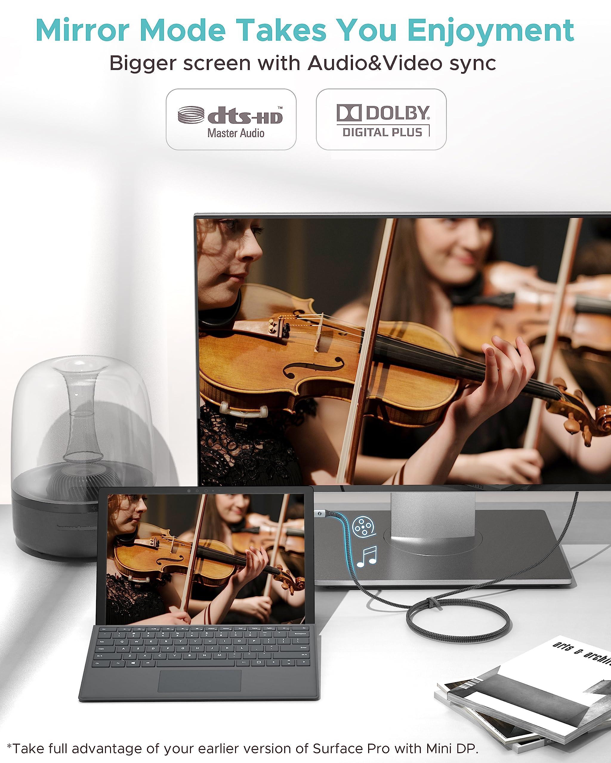 Warrky Warrky 4K Mini DisplayPort to HDMI Cable [4K 30Hz, Aluminum Shell, Nylon Braided] UHD Thunderbolt to HDMI Cable, Mini DP to HDMI 6.6ft, Compatible for MacBook Air/Pro, Surface Pro, iMac Series, XPS