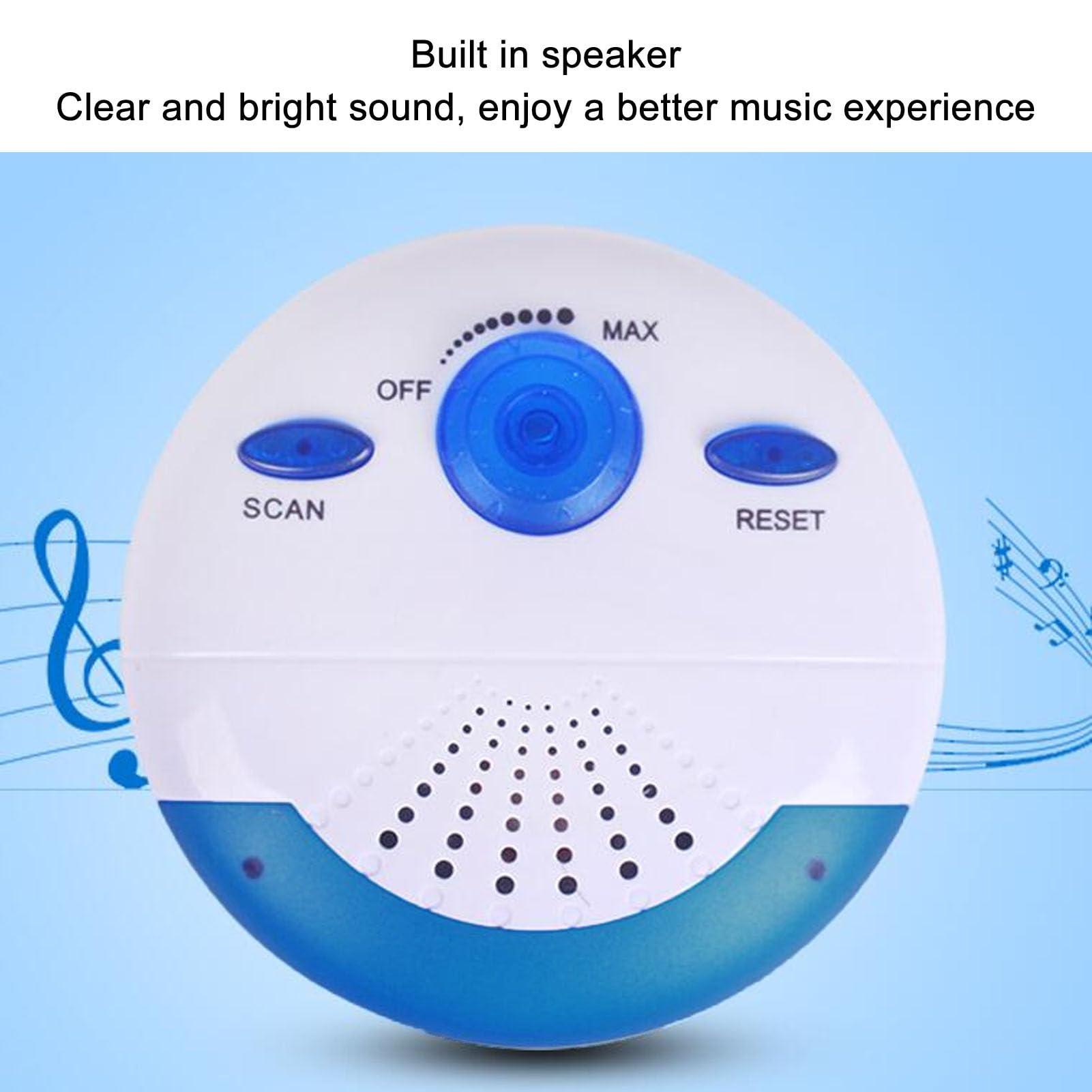 Dpofirs Shower Radio, Mini Portable FM Shower Radio, Built in Speaker for Bathroom Kitchen, Kayaking, Boating, Hiking, Shower Speaker FM Radio with HD Sound