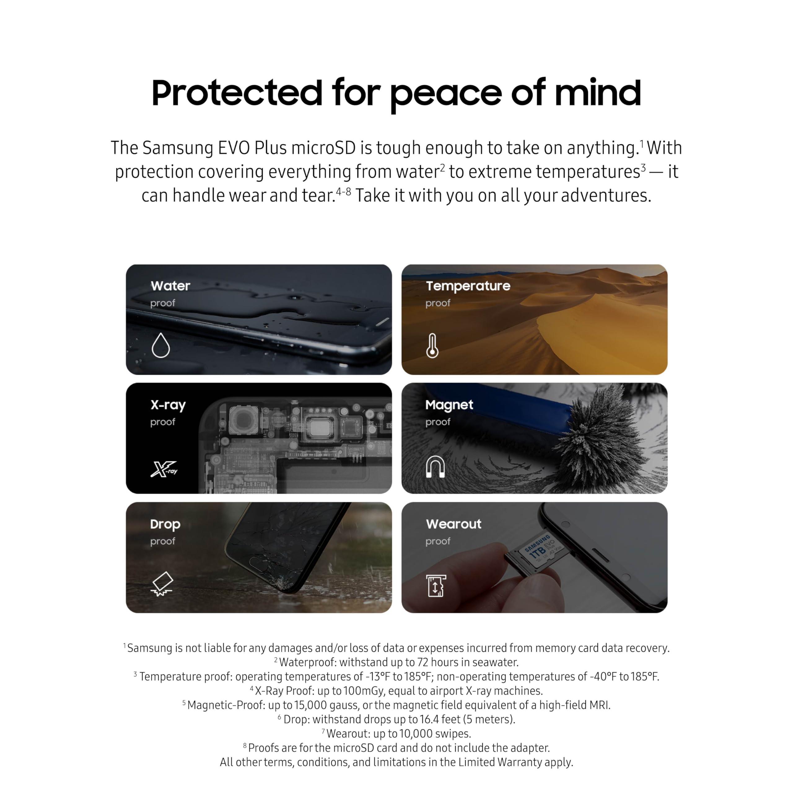 SAMSUNG SAMSUNG EVO Plus microSD Memory Card + Adapter, 128GB microSDXC, Speeds Up to 160 MB/s, UHS-I, C10, U3, V10, A3, Upgrade Storage for Phones, Tablets, Gaming Consoles, DSLR Cameras, PCs, MB-MC128SA/AM