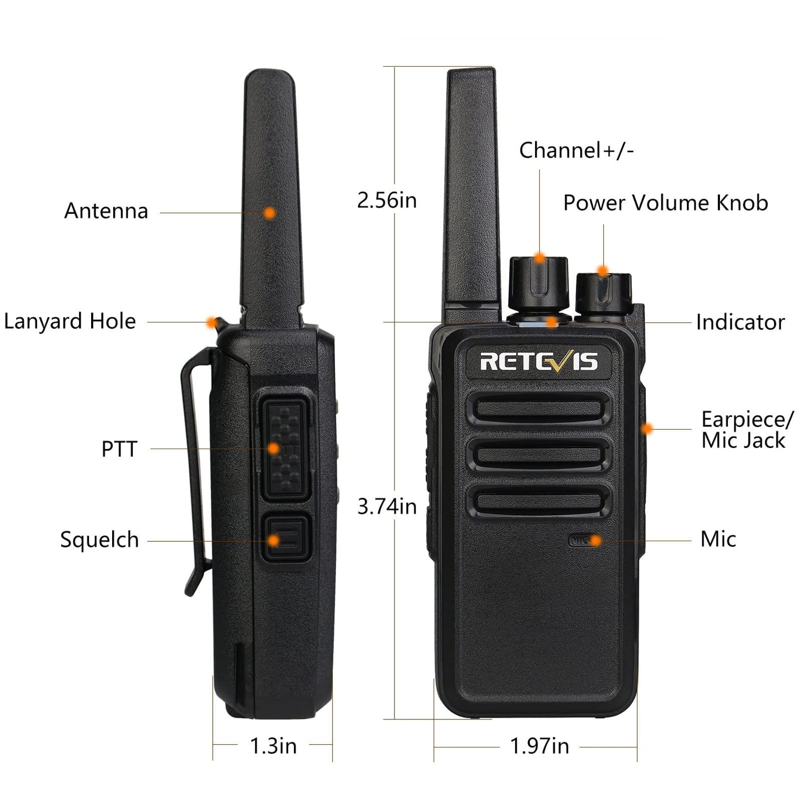 Retevis Retevis RT68 Two Way Radio Long Range Walkie Talkies for Adults,Compact, Rugged, Heavy Duty 2 Way Radios Rechargeable with USB Charging Base, for School Restaurant Church Business(10 Pack)