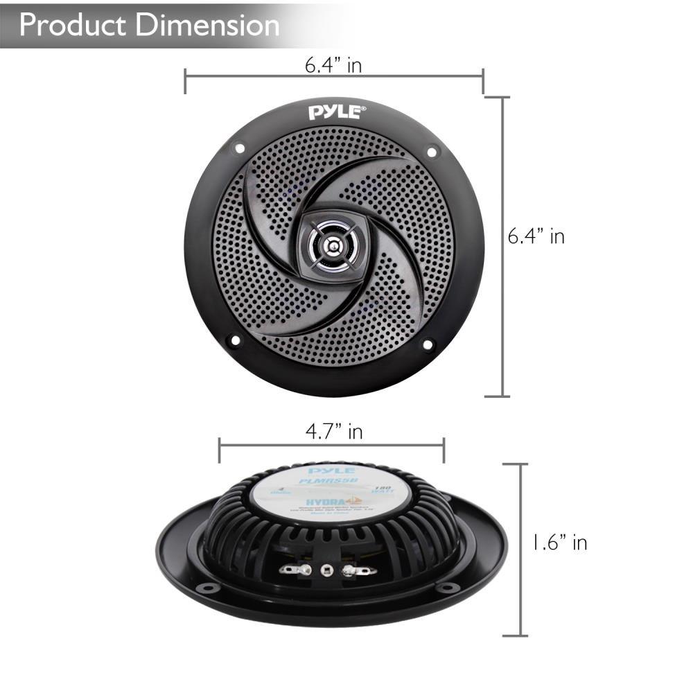 Pyle Pyle Marine Speakers - 5.25 Inch Low Profile Slim Style Waterproof Wakeboard Tower and Weather Resistant Outdoor Audio Stereo Sound System with 180 Watt Power - 1 Pair in White (PLMRS5B)