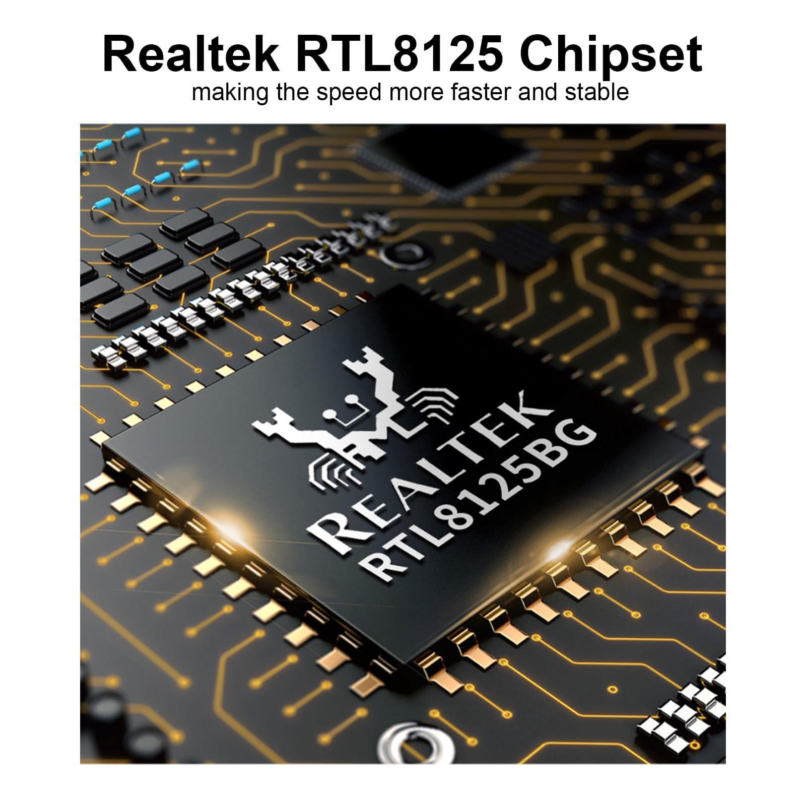 QSFPTEK QSFPTEK 2.5GBase-T PCIe Network Adapter, RTL8125B, 2*RJ45 PCI-E Based Ethernet Network Interface Card, 2.5GBase-T Gigabit NIC with Standard and Low-Profile Brackets Included