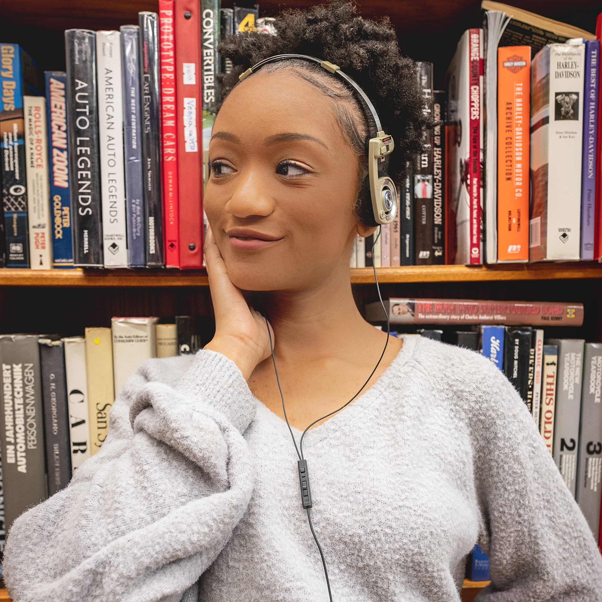 Koss Koss Porta Pro Limited Edition On-Ear Headphones, in-Line Microphone, Volume Control and Touch Remote Control, Retro Style, Includes Hard Carry Case, Wired with 3.5mm Plug, Rhythm Beige