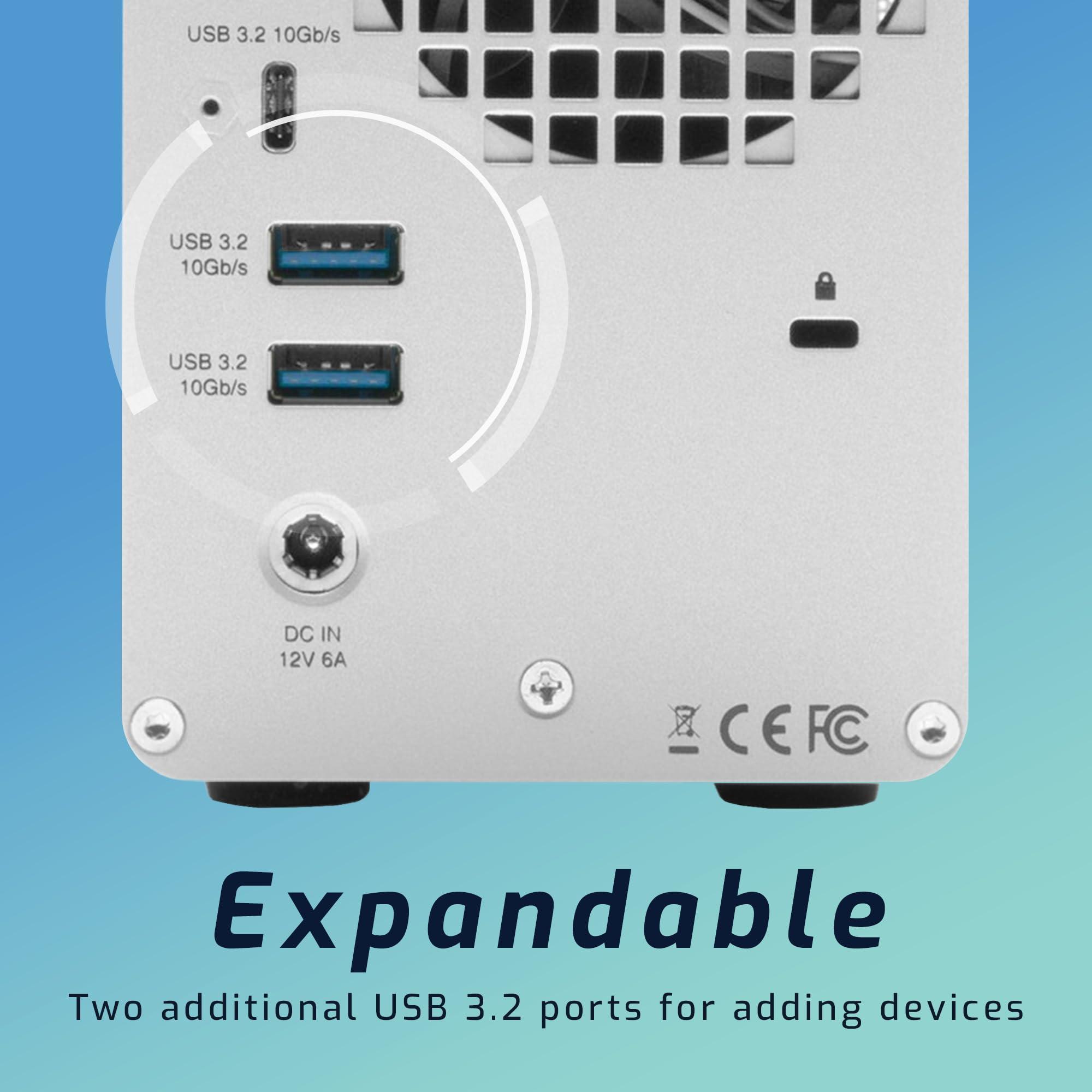 OWC OWC 8TB SSD Mercury Elite Pro Dual USB-C/Thunderbolt 3 External Raid Storage Enclosure with 3Port HUB for Mac and PC