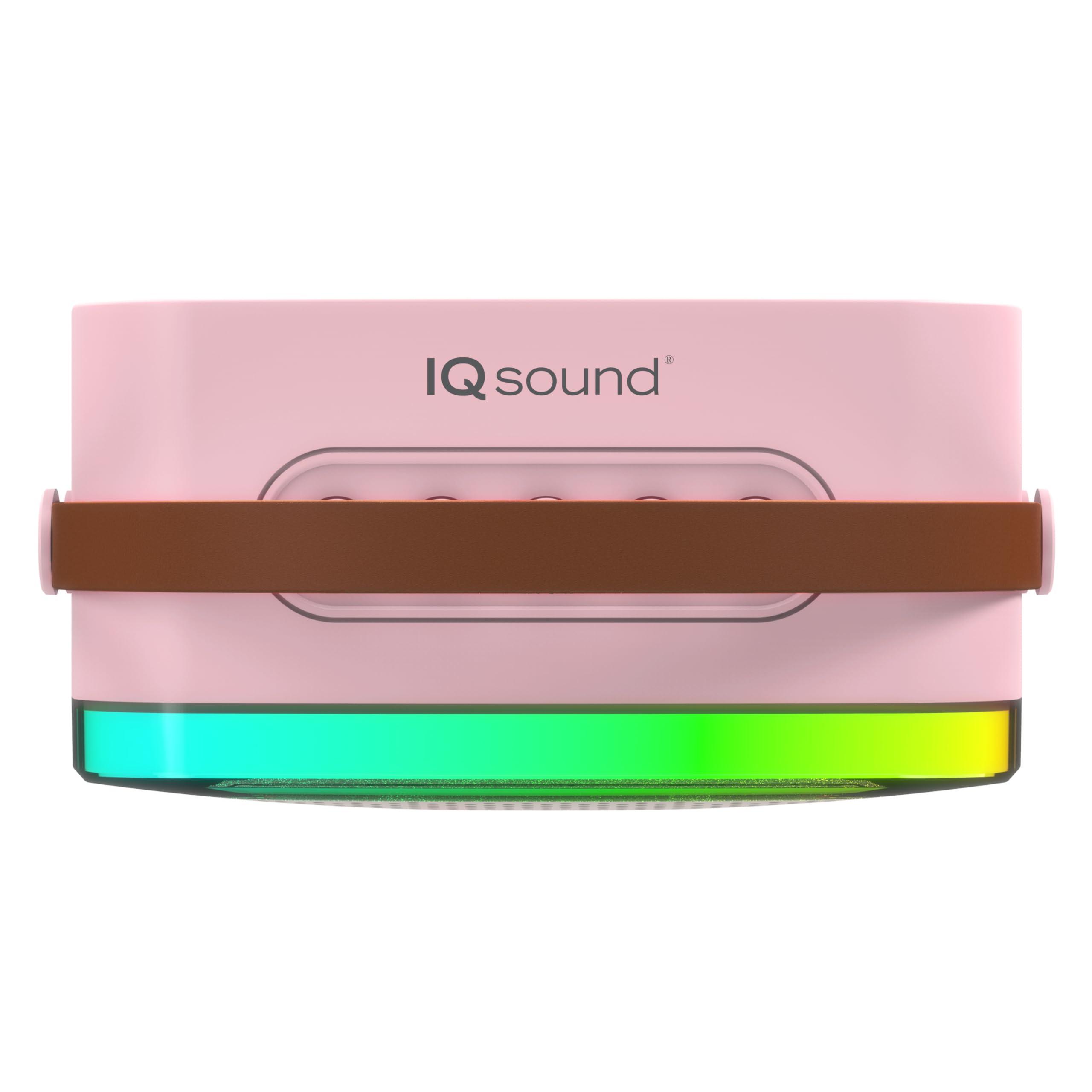 Supersonic IQ Sound IQ-908K Mini Karaoke Bluetooth Speaker with Wireless Microphone, RGB Lights Surround, Fun Voice Changing in Rechargeable Compact, and Portable Design Ideal Gifts for Kids and Adults (Pink)
