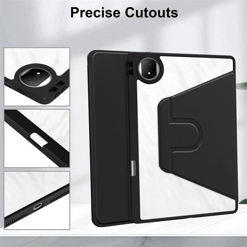 PMPLBEBAZ PMPLBEBAZ 360 Rotation Tablet Cover Suitable for Huawei Honor MagicPad2 2024 12.3inch ROD2-W09 with Pencil Holder Cover(Black)