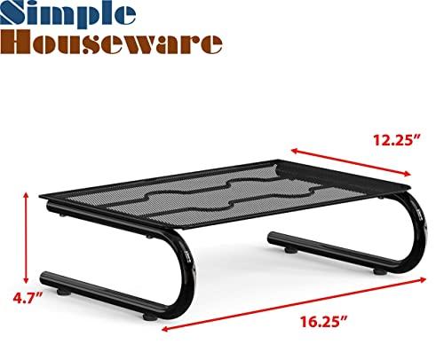 Simple Houseware SimpleHouseware Metal Monitor Stand Riser with Drawer + Mesh Monitor Stand Riser