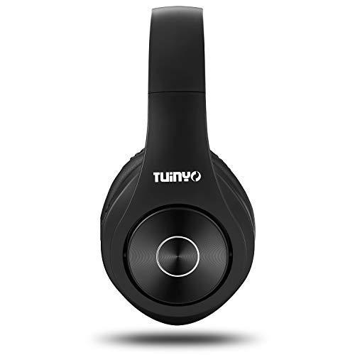 TUINYO TUINYO Wireless Headphones Over Ear, Bluetooth Headphones with Microphone, Foldable Stereo Wireless Headsetfor Travel Work TV PC Cellphone-Black