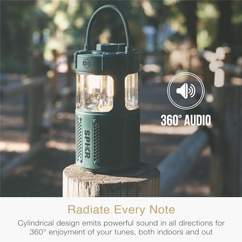 MEE audio MEE audio lightSPKR Bluetooth wireless speaker with camping lantern: 360 audio, 3 audio modes, 2 light colors & infinite brightness adjustment, IPX6 waterproof for indoor & outdoor use (Forest Green)