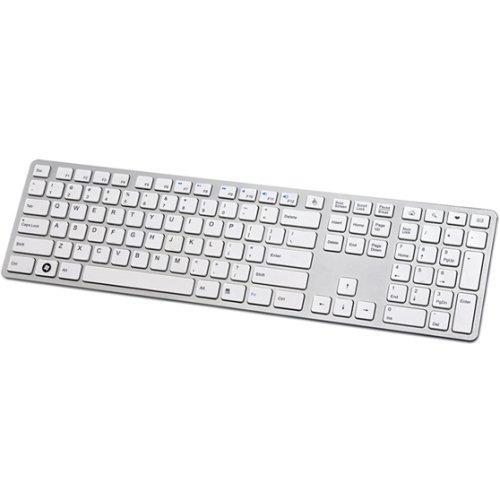 BUSlink i-Rocks Aluminum Stylish X-Slim Soft Touch/Tactile Feedback Keyboard with 2 USB Ports, White