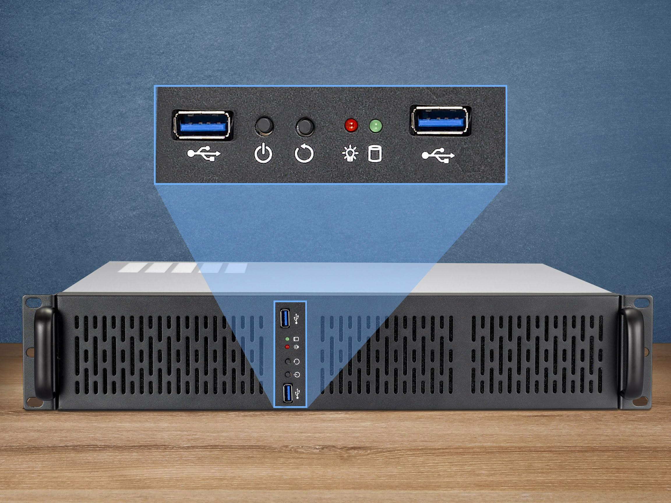 Rosewill Rosewill 2U Server Chassis Rackmount Case | 4 3.5\" HDD Bays | Micro-ATX Compatible |3 x 80mm PWM Fans | 2X USB 3.0 | Silver/Black - RSV-Z2600U