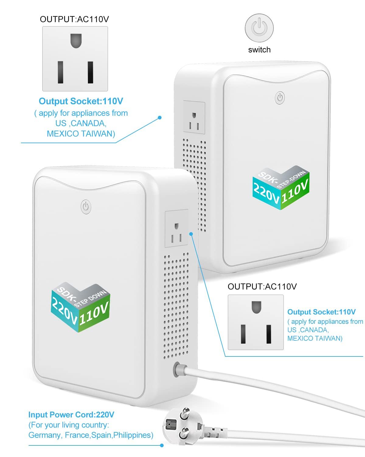 ZHENGXI Step Down Transformer 220v to 110v Voltage Converter 2000w, No Noise, Suit for Juicer, Chocolate Machine and Other AppliancesUsing US and Japan Appliance in Asia or Europe