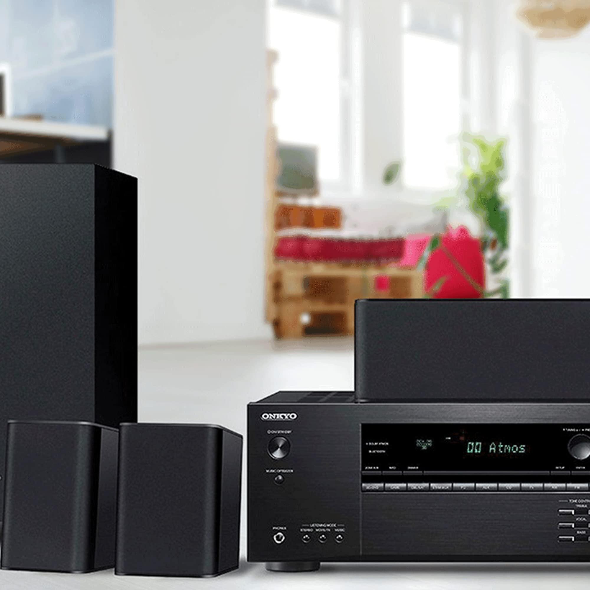 Onkyo Onkyo HT-S3910 Home Audio Theater Receiver and Speaker Package, Front/Center Speaker, 4 Surround Speakers, Subwoofer and Receiver, 4K Ultra HD (2019 Model)