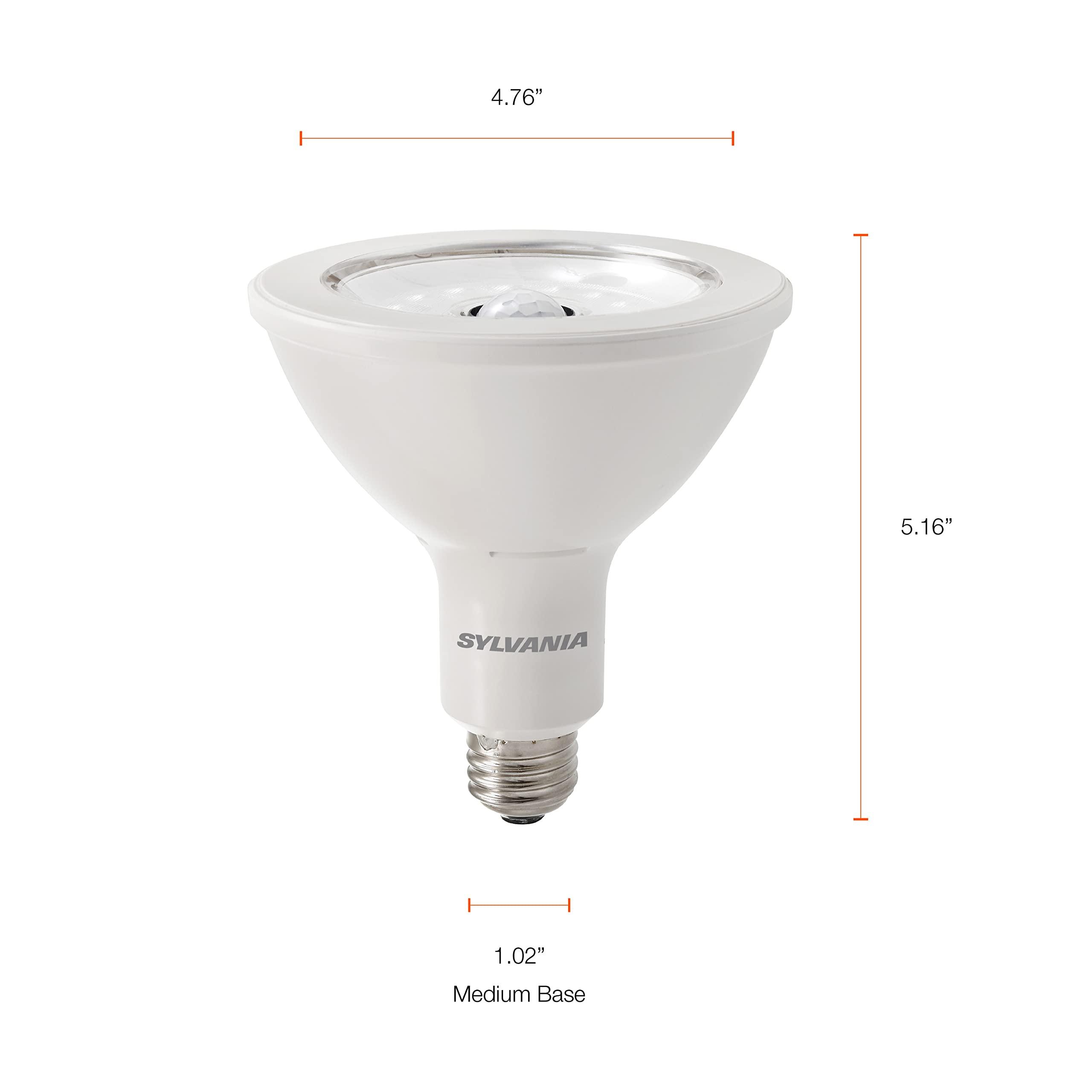 LEDVANCE SYLVANIA LED Motion Activated PAR38 LED Light Bulb, 100W = 11.5W, Indoor/Outdoor, 22 Year, Non-Dimmable, Wet Rated, Energy Star, 3000K, White 1 Pack (40195)