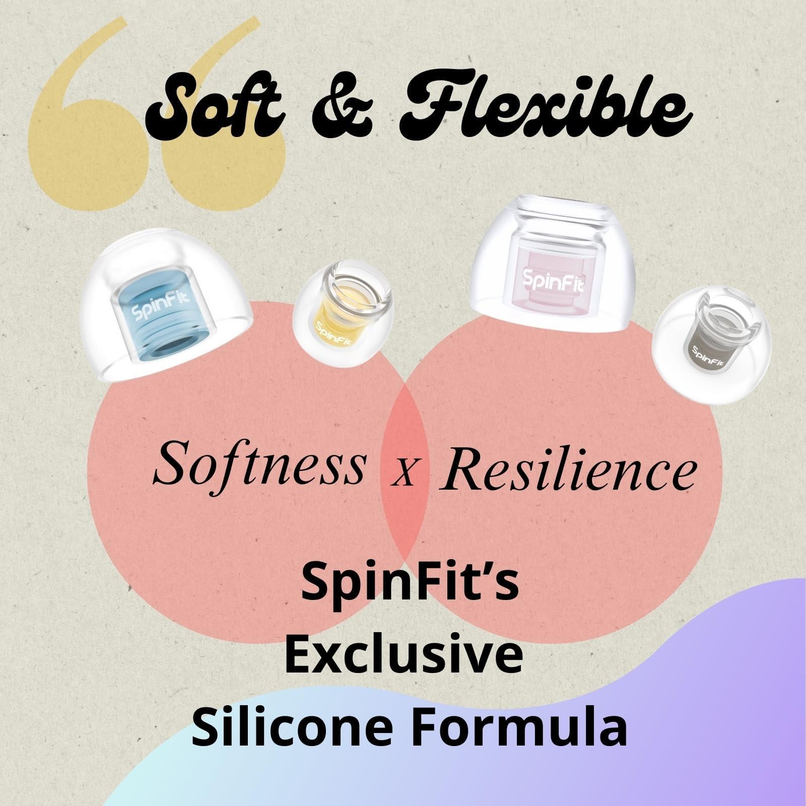 SpinFit SpinFit Omni for True Wireless Earbuds & IEMs - S - Patented Silicone Eartips for Replacement (1 Pair) (3.7 mm Nozzle Dia.)