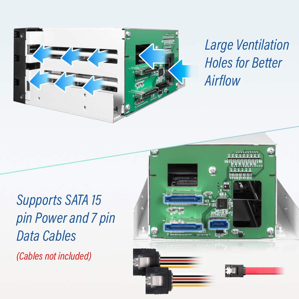 ICY DOCK ICY DOCK Dual 2.5\" & 3.5\" SATA Hard Drive/SSD Removable RAID 1 Mobile Rack Enclosure in 2 x 5.25 Bay - MB901SPR-B