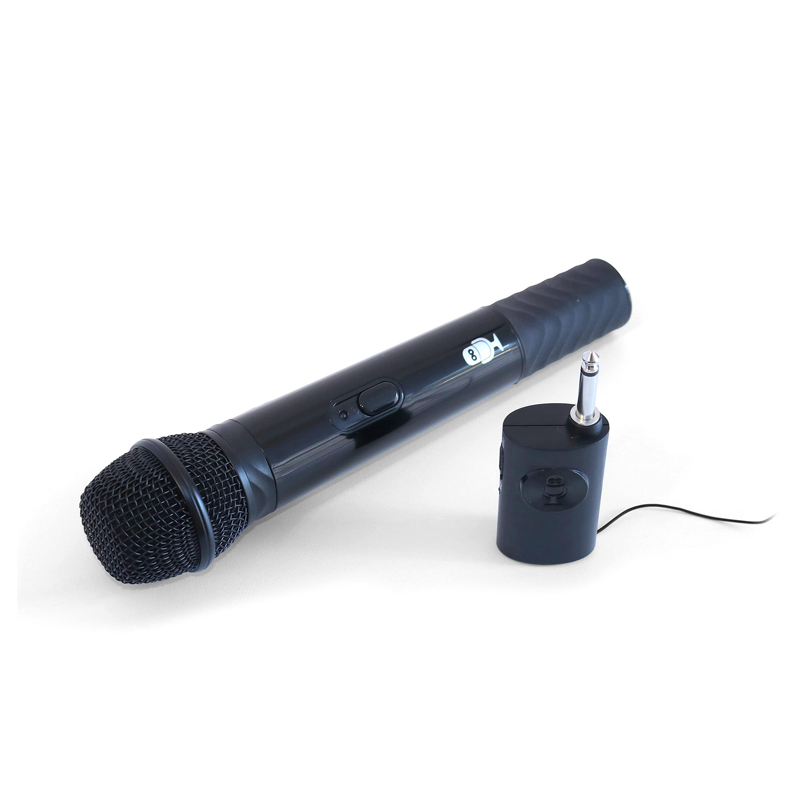 Singing Machine Singing Machine Portable Wireless Microphone (Black) - Premium Unidirectional Wireless Mic for Singing, Speeches & Events - Cordless Mic Compatible with Karaoke Machines, Computers, PA Systems & More