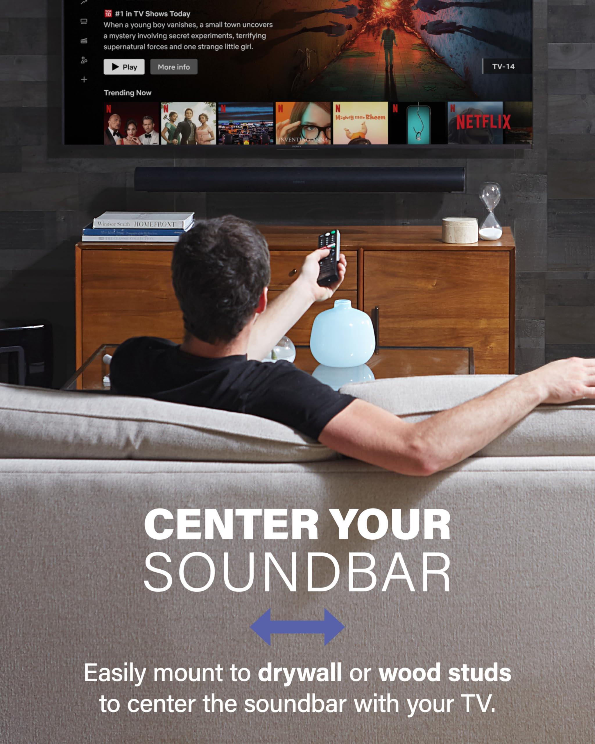 Sanus SANUS Extendable Soundbar Wall Mount for Sonos Arc & Sonos Arc Ultra Soundbar 5 Depth Adjustment Optimized for Dolby Atmos - Black Speaker Mount