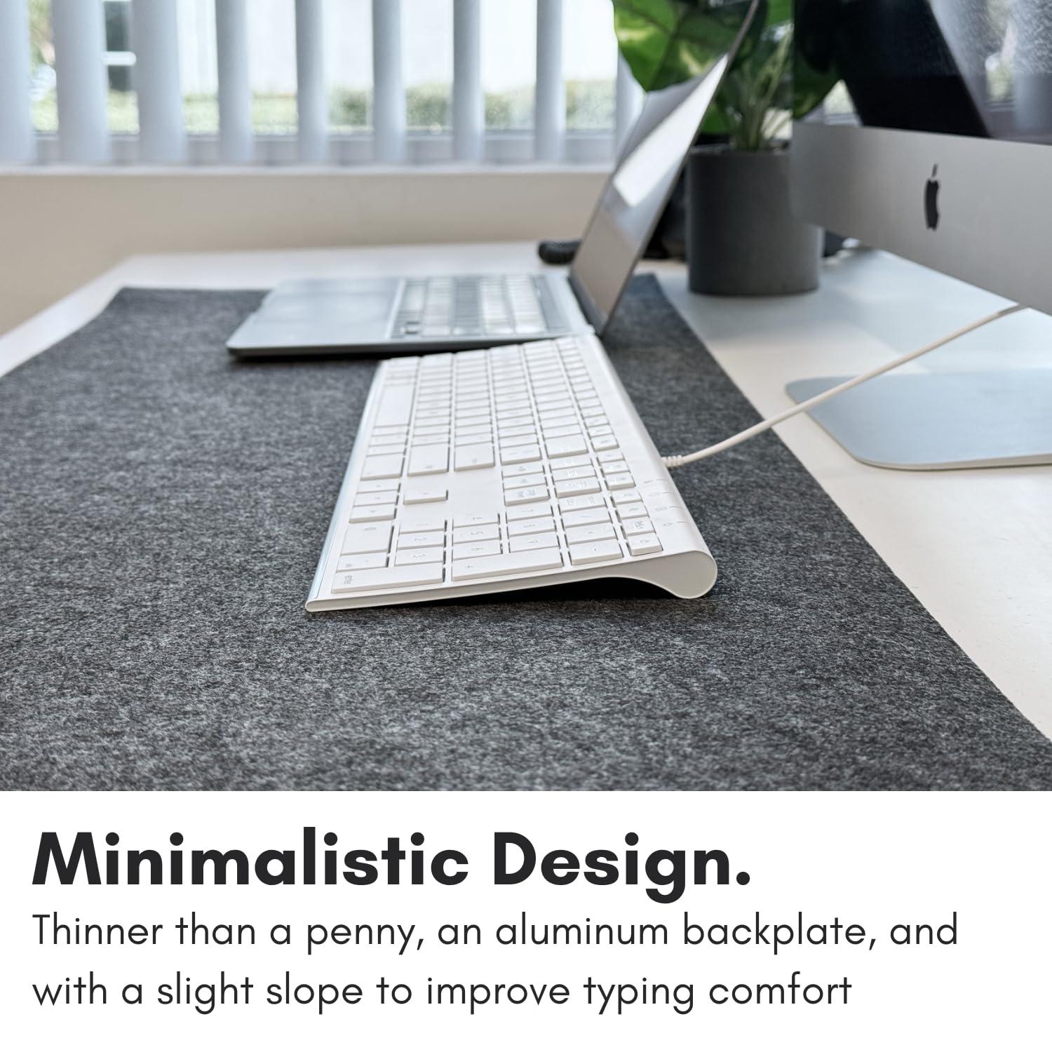 Macally Macally Slim USB Wired Keyboard for Mac and Windows - Simple and Sophisticated - USB Apple Keyboard with Numeric Keypad for Mac Mini / Pro, Macbook, iMac with 110 Scissor Switch Keys and 20 Shortcuts