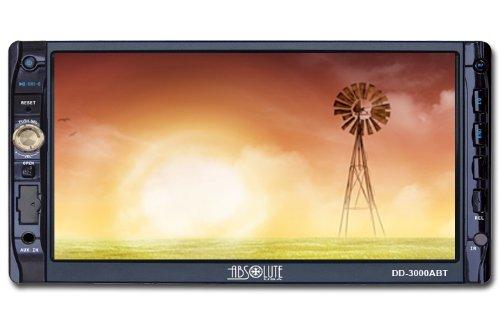 Absolute Absolute DD-3000ABT 7-Inch Double Din Multimedia DVD Player Receiver with Touch Screen System Display and Detachable Front Panel Built-in Bluetooth