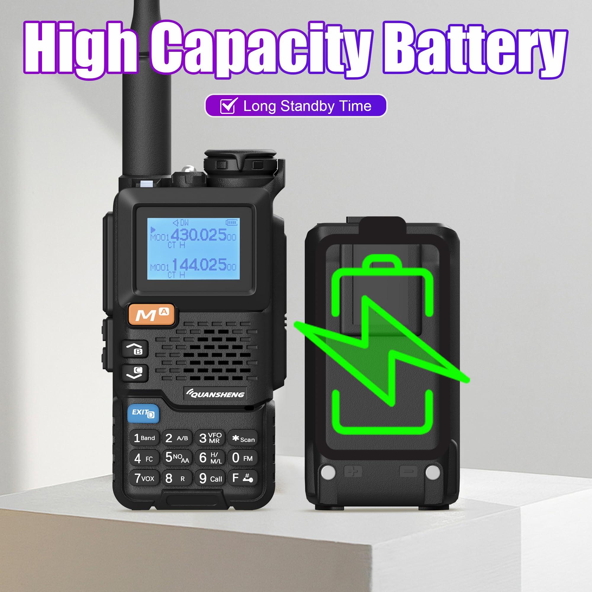 QUANSHENG QUANSHENG UV-5R Plus Walkie Talkie Am Fm Two Way Radio Long Range NOAA Wireless Copy Frequency USB Charger Ham Radio 2 Pack with 771 Antenna