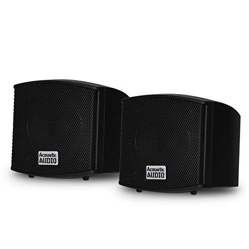 Acoustic Audio by Goldwood Acoustic Audio AA321B Mountable Indoor Speakers 400 Watts Black Bookshelf Pair