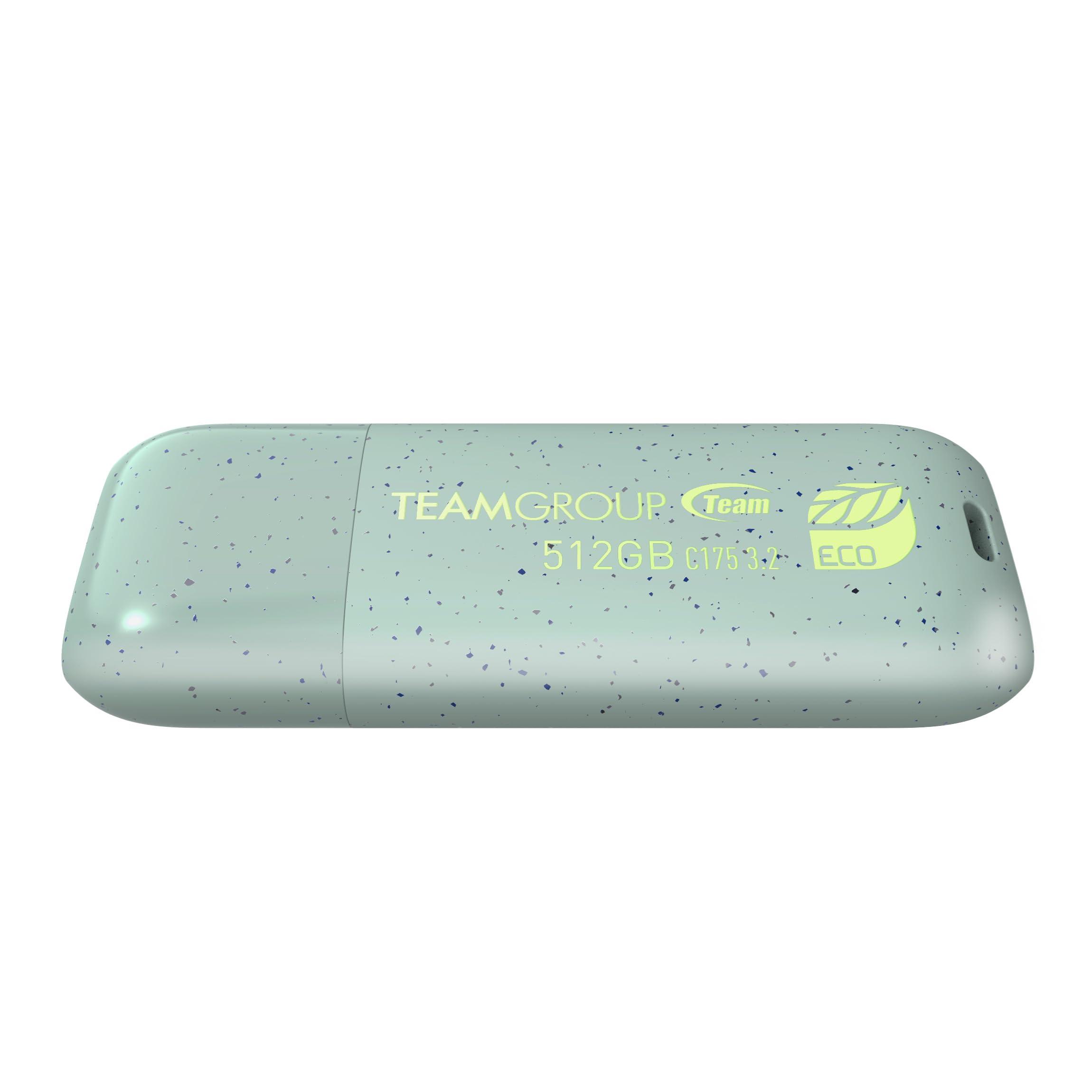 TEAMGROUP TEAMGROUP C175 ECO 512GB USB 3.2 Gen 1 (USB 3.1/3.0) Read 100MB/s Flash Thumb Drive, External Data Storage Memory Stick Compatible with Computer/Laptop Mint Green TC175ECO3512GG01