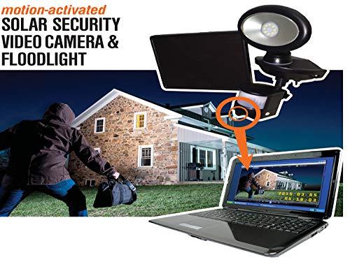 Maxsa Innovations Maxsa 44643-CAM-BK Solar Security Video Camera and Spotlight-Black