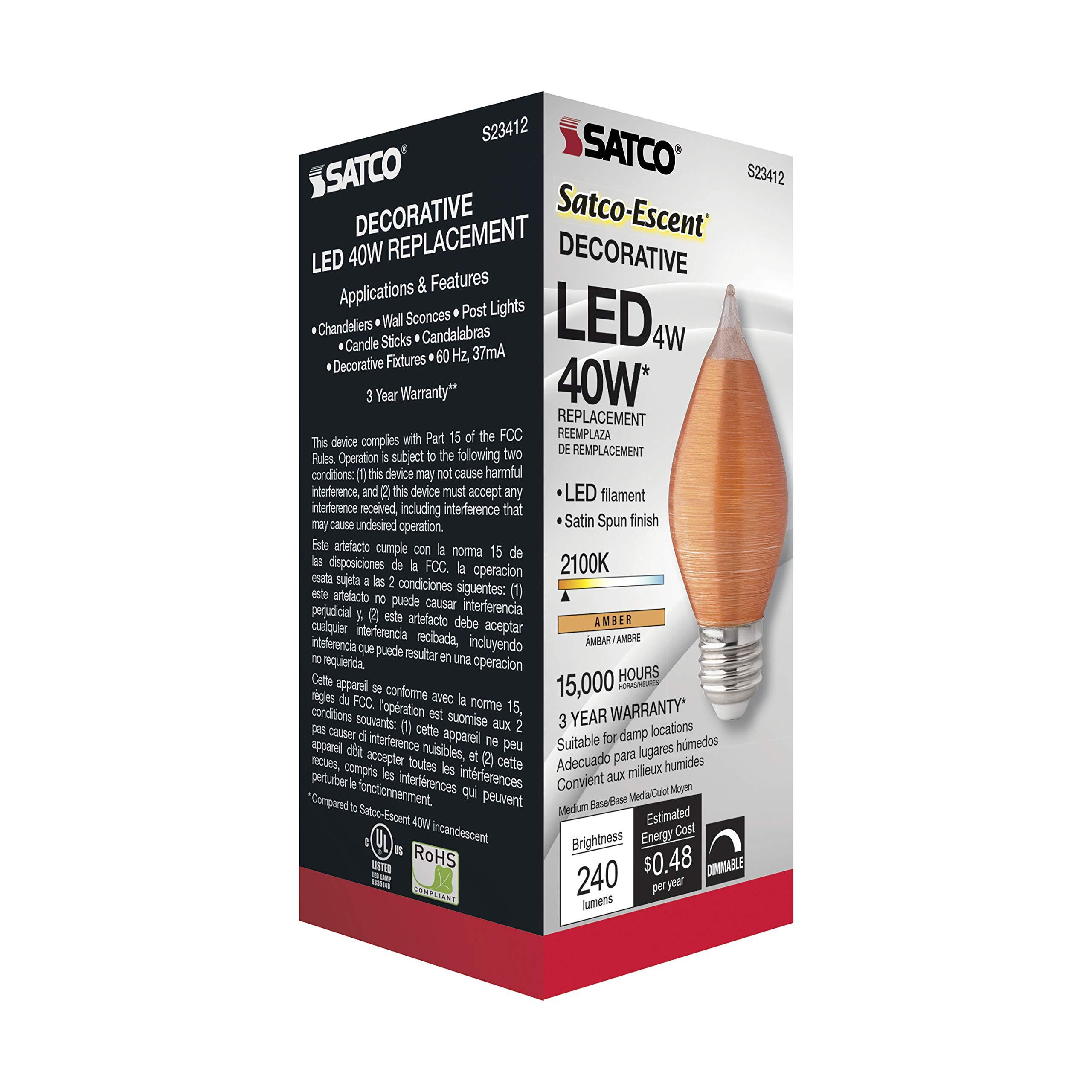 Satco Satco S23412 Medium Light Bulb in Bronze/Dark Finish, Spun Amber