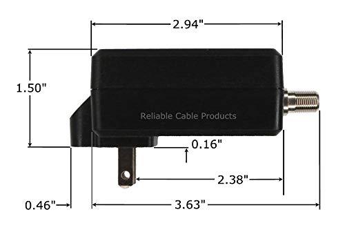 Reliable Cable Products Reliable Cable Power Supply, High Efficiency OEM Replacement Wall Mount Adapter for CATV Drop Amplifiers 15V 500mA (0.5A) with F-Type Connection, DoE Level VI Rated