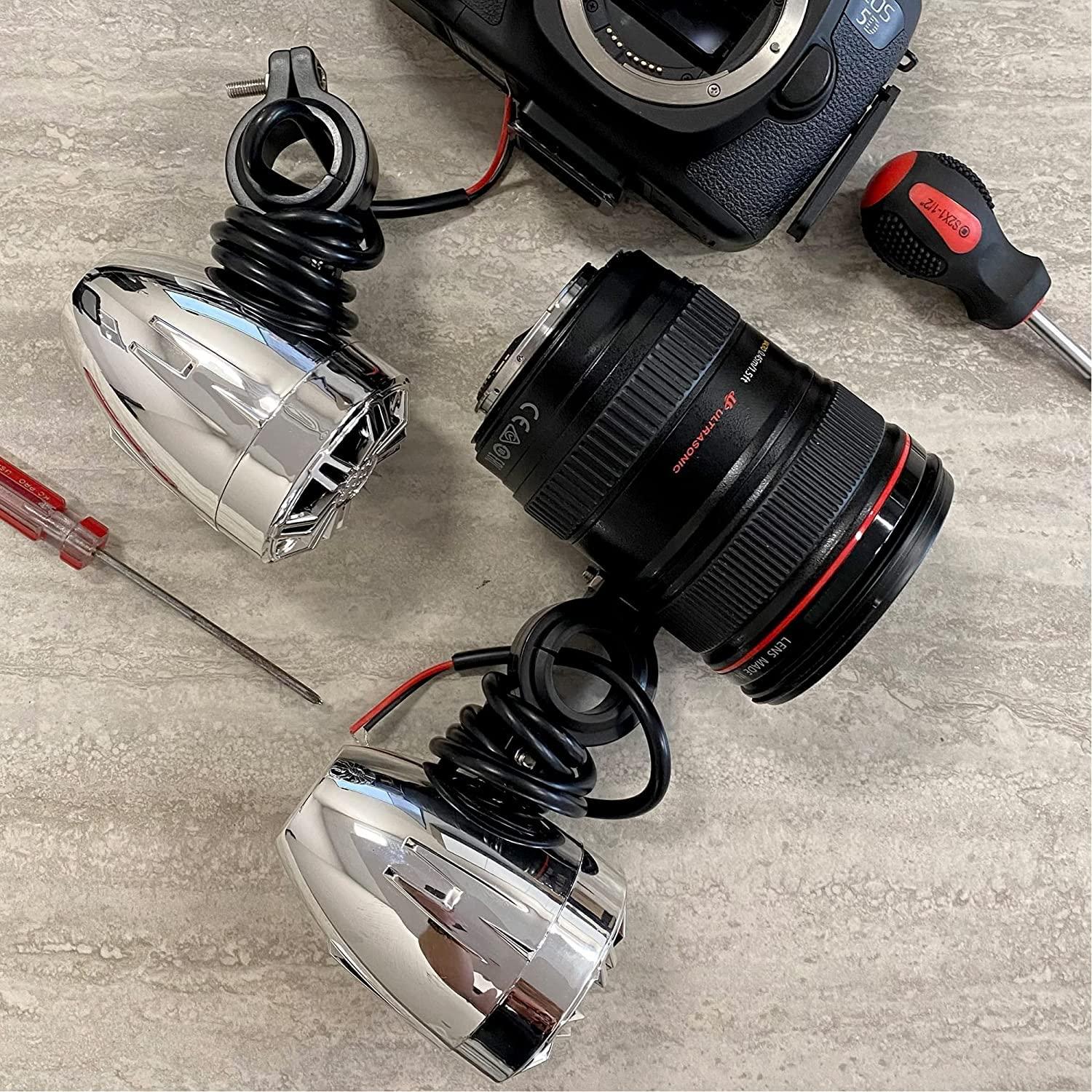 Pyle PyleUsa 2.25 Waterproof Off-Road Speakers - 20W Marine Grade Passive Woofer Sound System Full Range Outdoor Audio Stereo Speaker for Motorcycle, Car, ATV, 4x4, Jeep, Boat, Includes Brackets (Chrome)