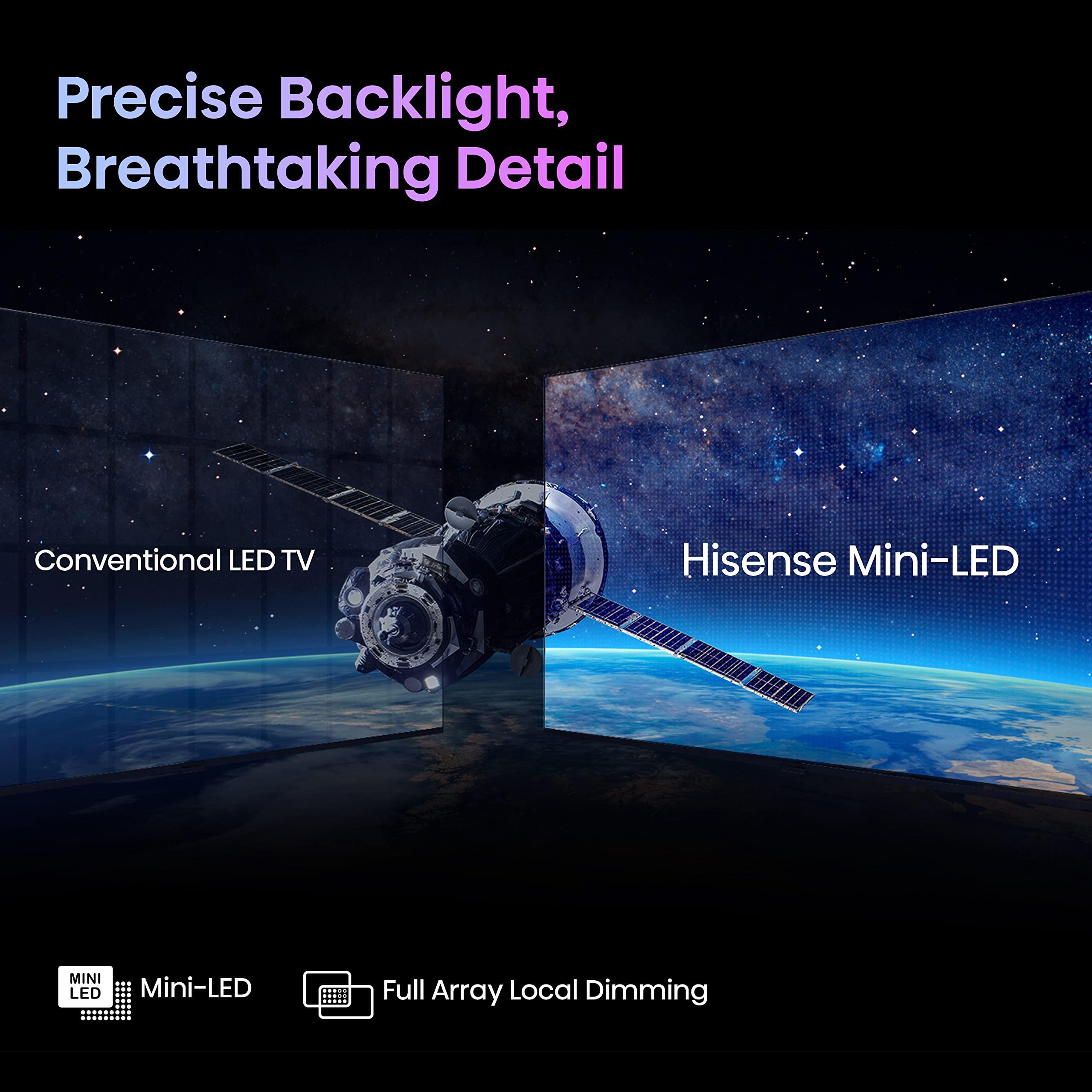 Hisense Hisense 55-Inch Class U7 Series Mini-LED ULED 4K UHD Google Smart TV (55U7K) - QLED, Native 144Hz, 1000-Nit, Dolby Vision IQ, Full Array Local Dimming, Game Mode Pro, Alexa Compatibility