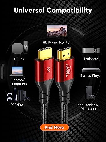 CableCreation CableCreation eARC HDMI Cable, HDMI Cable 6ft (48Gbps, 8K@60Hz) - 6.6 Feet, HDMI Cable 8K, eARC HDR HDCP 2.2 2.3