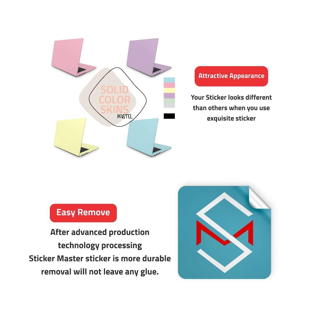 Sticker Master Sticker Master Stylish Set Yellow Laptop Vinyl Sticker Skin Cover 13 14 15 Inch Notebook Decal for MacBook Asus Acer Hp Lenovo Huawei Dell Ms Toshiba 19 inch (40.5x27 cm)