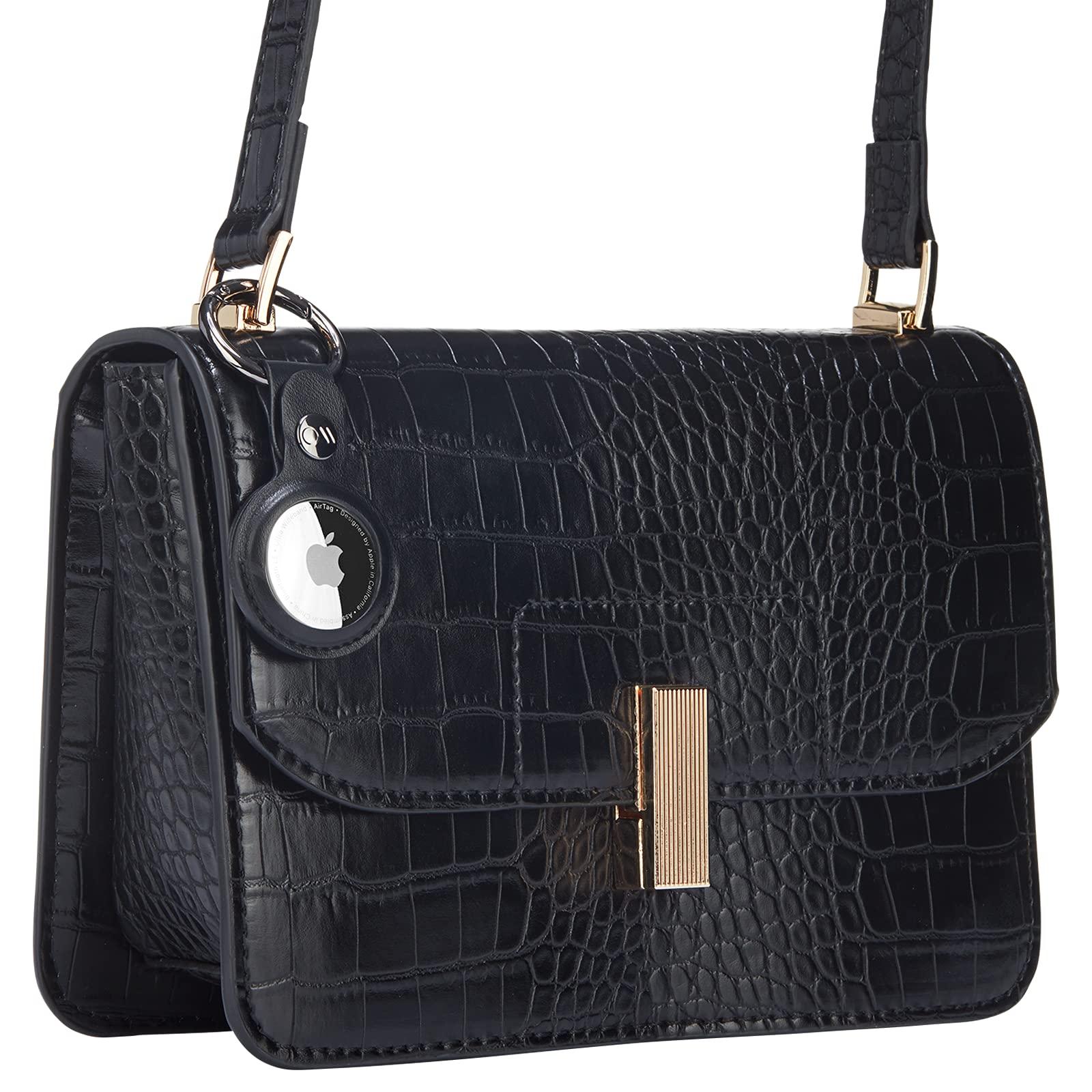 Case-Mate Case-Mate AirTag Keychain Holder - Durable Vegan Leather Air Tag Key Ring w/ Heavy Duty Ring Clip - Protective Case for AirTag Holder for Dog Collar, Keys, Luggage, Backpack - Black