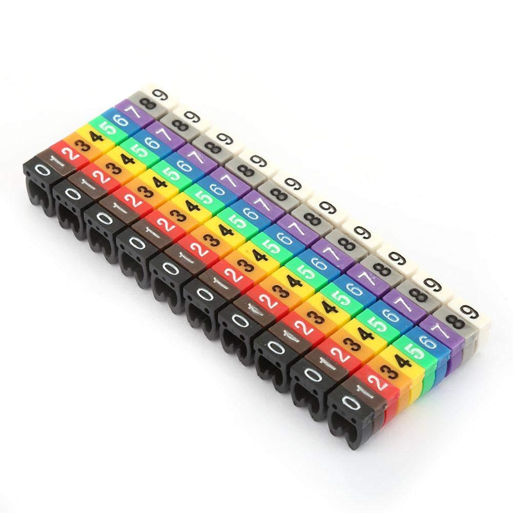Hyuduo Digital Number Tube Wire Number Label Tube Cable Marker Colorful(100PCS KCM-4MM 4mm), Microcomputer Protection Device