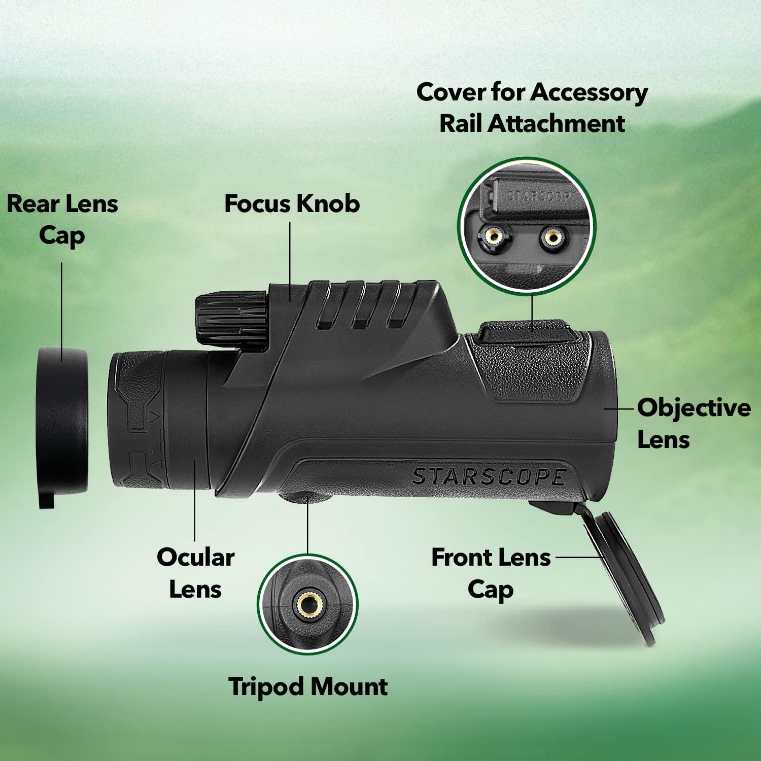 STARSCOPE STARSCOPE Monocular G3 - Long-Range 10x42 High Powered Monocular for Bird Watching, Hunting, Sports, and More | Small Monocular for Adults with BAK4 Prism and Wide Field of View
