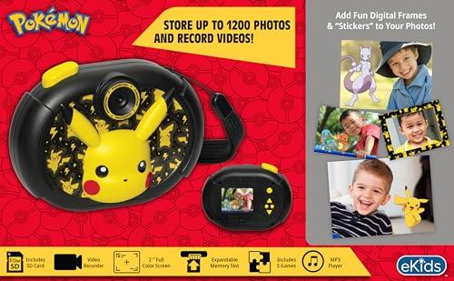eKids ekids Pokemon Kids Camera with SD Card, Digital Camera for Kids with Video Recording, Built-in Digital Stickers for Fans of Pokemon Gifts