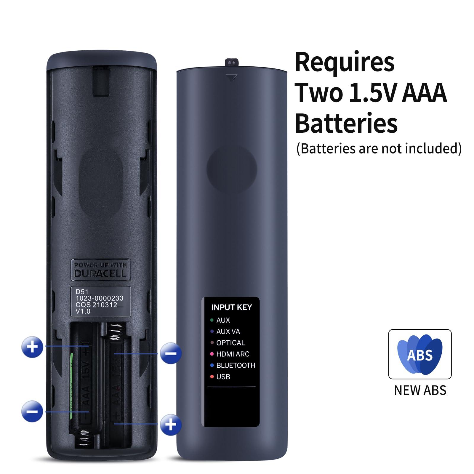 RETROSUN Replacement for VIZIO Backlit 5.1 Display Sound Bar Remote, Compatible with Vizio D51 D51-H V51-H6 M51A-H6 and Other Soundbar Models