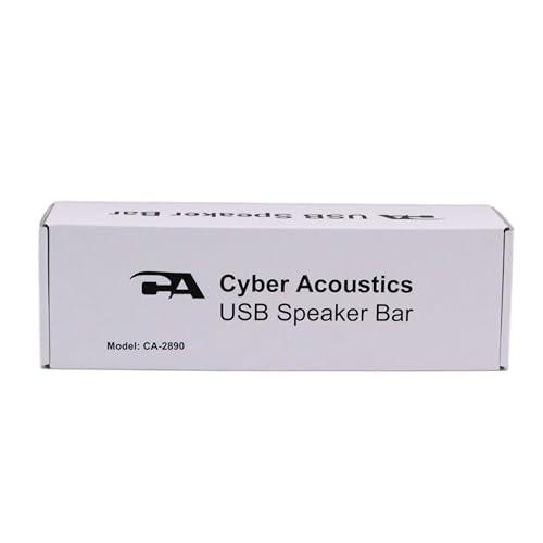 Cyber Acoustics Cyber Acoustics USB Speaker Bar (CA-2890) Stereo USB Powered Speaker, Easily Clamps to Monitor, Convenient Controls
