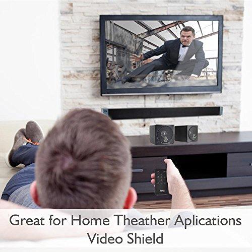 Pyle Pyle Home 3\" Mini Cube Bookshelf Speakers - 100W Small Bookshelf Speakers w/ 3\" Paper Cone Driver, 8 Ohm - Passive Audio Bookshelf Speaker Pair For Home Theater Stereo Surround Sound (Black)