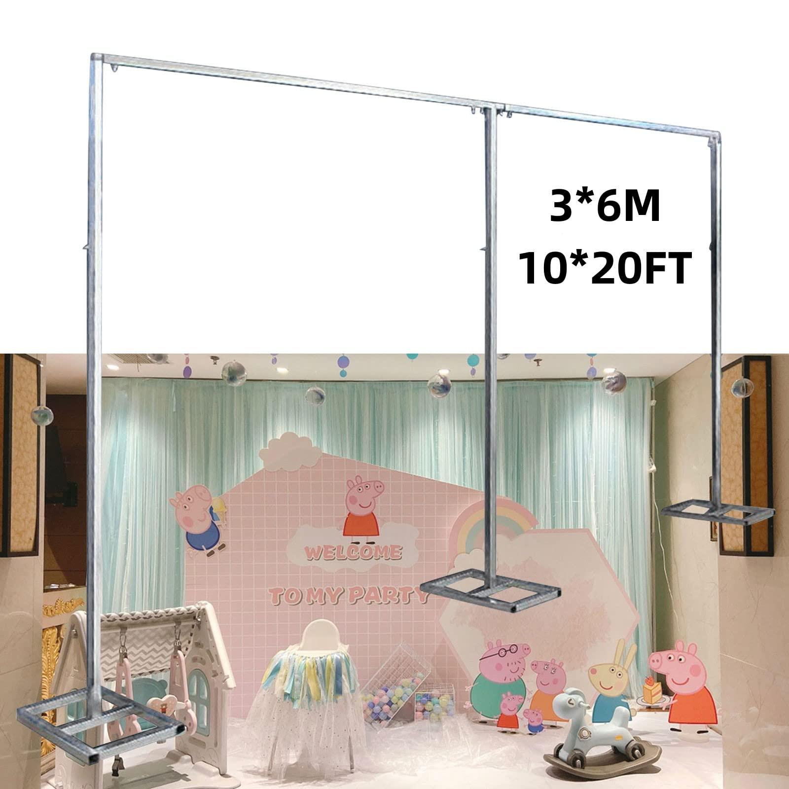MARTEXBUY MARTEXBUY 10x20ft Backdrop Stand, Wedding Party Backdrop Stand Pipe Kit Curtain Frame, Professional Background Support, Heavy Duty Backdrop Stand for Wedding Party Celebration Photography Baby Shower