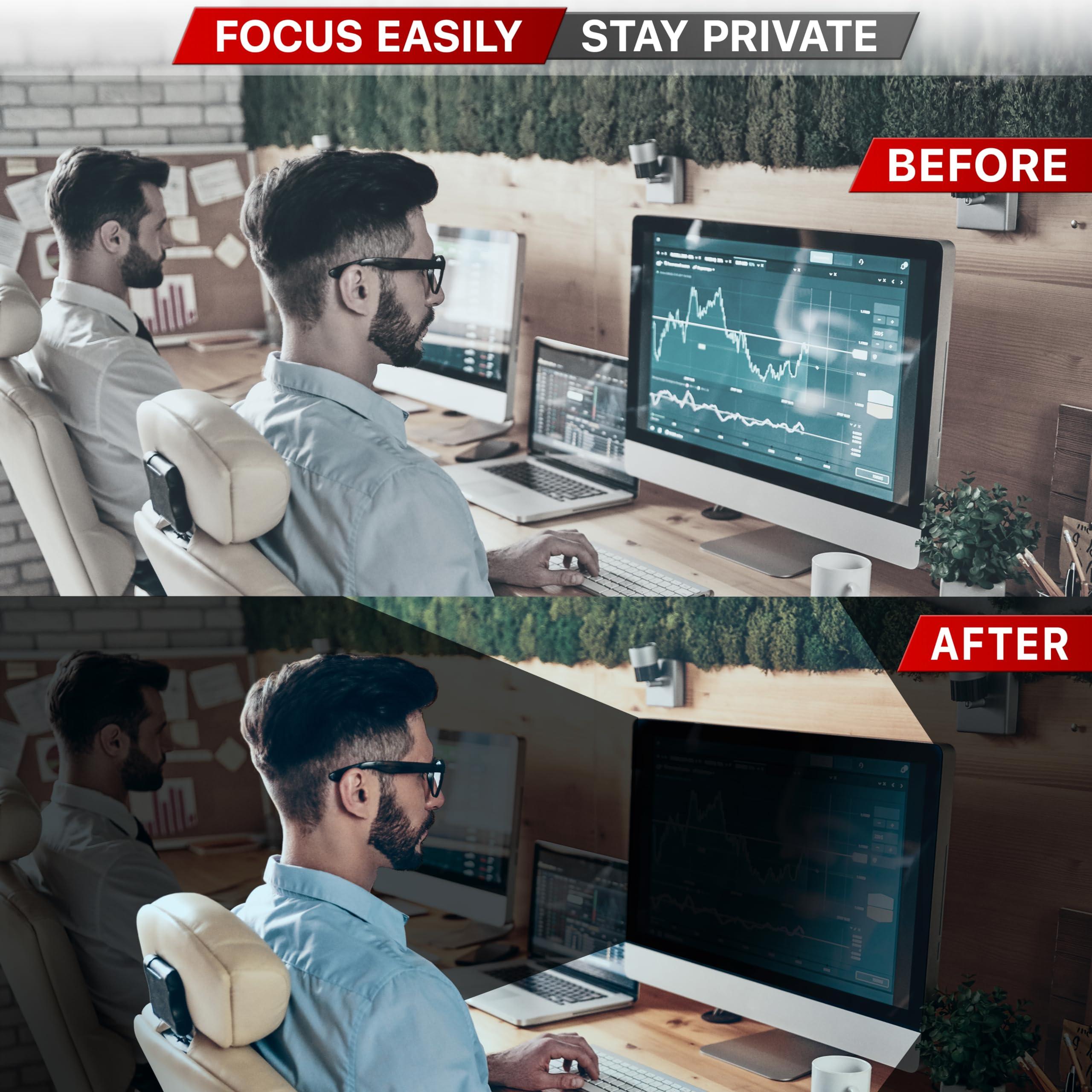 VINTEZ 1 Pack 24\" 16:9 and 1 Pack 25\" 16:9 Computer Privacy Screen Filter for Widescreen Monitor and Laptop - Anti-Glare - Data Confidentiality Shield - Privacy Screens Bundle