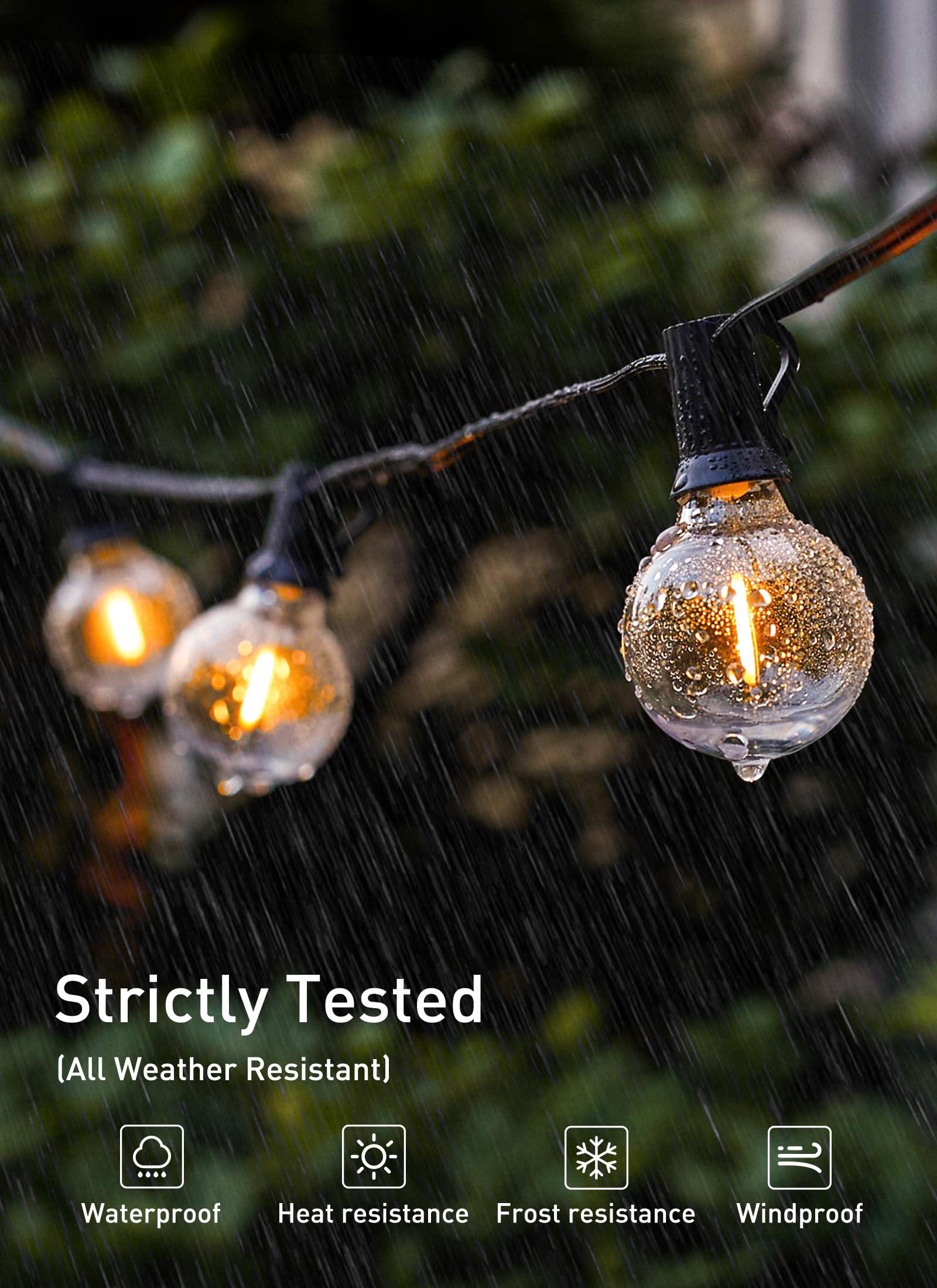 Brightown Brightown G40 Replacement LED Light Bulbs, 25 Pack Clear Globe Bulb fits E12 C7 Candelabra Screw Base Sockets, 1.5 Inch Dimmable Edison Light Bulbs for Indoor Outdoor Patio Decor, Warm White