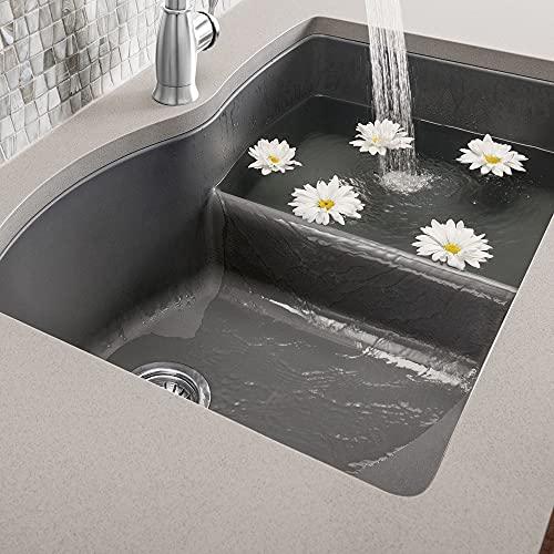 BLANCO BLANCO, Cinder 441591 DIAMOND SILGRANIT 60/40 Double Bowl with Low Divide Undermount Kitchen Sink, 32" X 21"