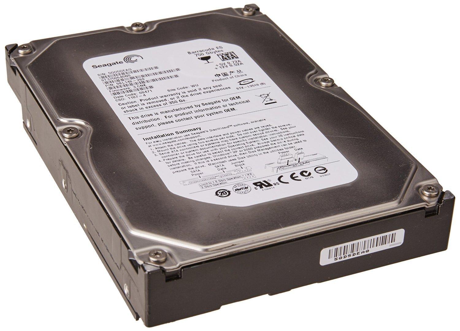 Seagate Seagate Barracuda ES - Hard Drive - 750GB - Internal - 3.5IN - Sata 3GB/S - 7200